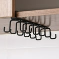 thumbnail image 4 of Mug Hooks Under Cabinet Mug Holder Rack,Nail Free Adhesive Coffee Cups Holder Hanger for Cups/Kitchen Utensils,Space Saving Water Bottle Lid Organizers,Black,10.03x3.15x2.75", 4 of 5