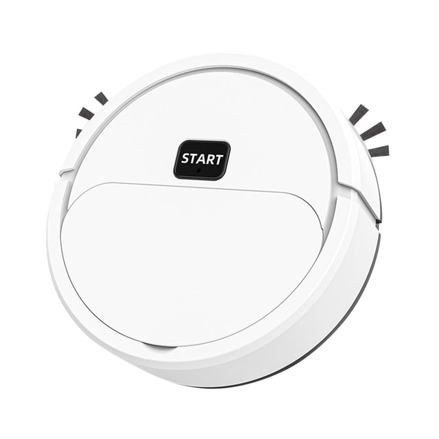 White Automatic Sweeping Robot Mop And Suction Cleaner Three In One Compact Design For Home Cleaning Efficiency