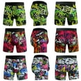 thumbnail image 5 of 3 PACK Big and Tall Mens Boxer Briefs Scrawl Print Plus Size Underwear With Fly Comfy Breathable Boxers, 5 of 5