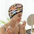 thumbnail image 3 of Yiaed Sea Shell Print Hair Cap with Button,Coral Fleece Hair Towel Wrap for Women Wet Hair,Quick Dry Turban for Wet Hair Long Thick Hair, 3 of 5
