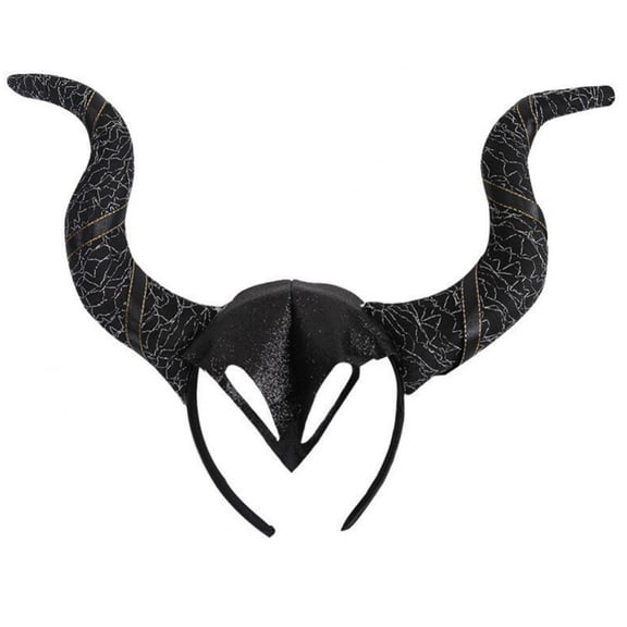 Slccxzc Gothic Black Headband Devil Horns Hair Hoop Party Hair Accessories for Women