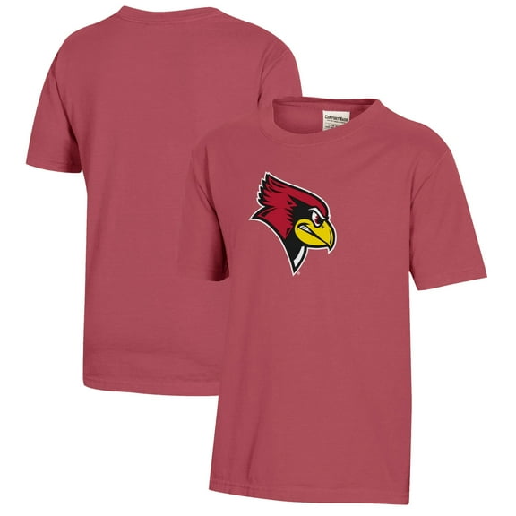 Youth Red Illinois State Redbirds Logo Comfort Wash T-Shirt
