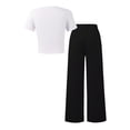 thumbnail image 5 of Gyexs Size 7-8 Girls Back to School Outfits Short Sleeve Shirts & Sweatpants Set with Pockets Summer Clothes Sweatsuit #02 Black 7-8 Years, 5 of 8