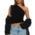 thumbnail image 2 of Tops de Mujer para Salir, Verano, , Top Corto, Camisetas Y2K, Corsé, Ropa de Entrenamiento de Moda 2025 Negro S, 2 of 10