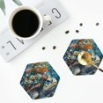 thumbnail image 4 of Sigee Colorful Plant Turtle for Water-Resistant, Heat-Resistant, Non-Slip Leather Coasters Set, Ideal for Coffee Table, Office, Bar, Home Decor-Hexagon, 4 of 6