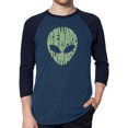 thumbnail image 1 of Men's Raglan Baseball Word Art T-shirt - Beware of Humans, 1 of 2