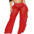 thumbnail image 1 of Plus Size Women Mesh Sheer Bikini Cover Up Long Pants Trousers Beach Swimwear, 1 of 4