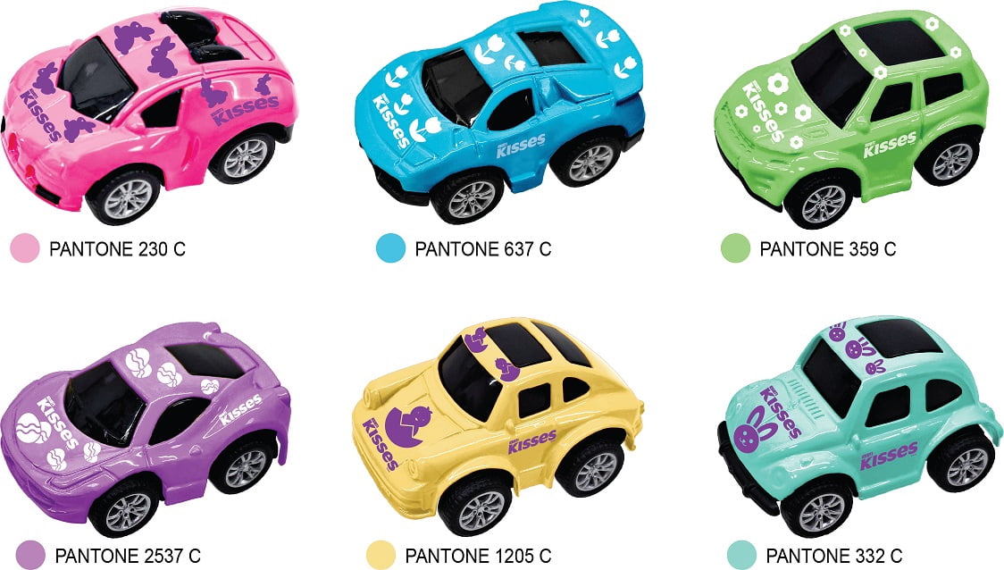 Hershey KISSES Pull-Back Mini Die-Cast Race Car in Surprise Capsule – Candy-Themed Toy Vehicle