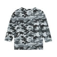 thumbnail image 5 of Girls Camouflage Printed 3/4 Sleeve Tops Teen Crewneck Dressy Casaul Shirts Summer Fall Lounge Outfits Slouchy Relaxed Classic Blouses 3-12 Years, 5 of 6