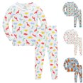 thumbnail image 2 of YUEHUA Boys Pajamas Clearance Long Sleeve Snug Fit Dinosaur Print Baby Boy Pajamas Shirt and Pants Pajama Set, 2-Piece, Size 7-8 Years, 2 of 3