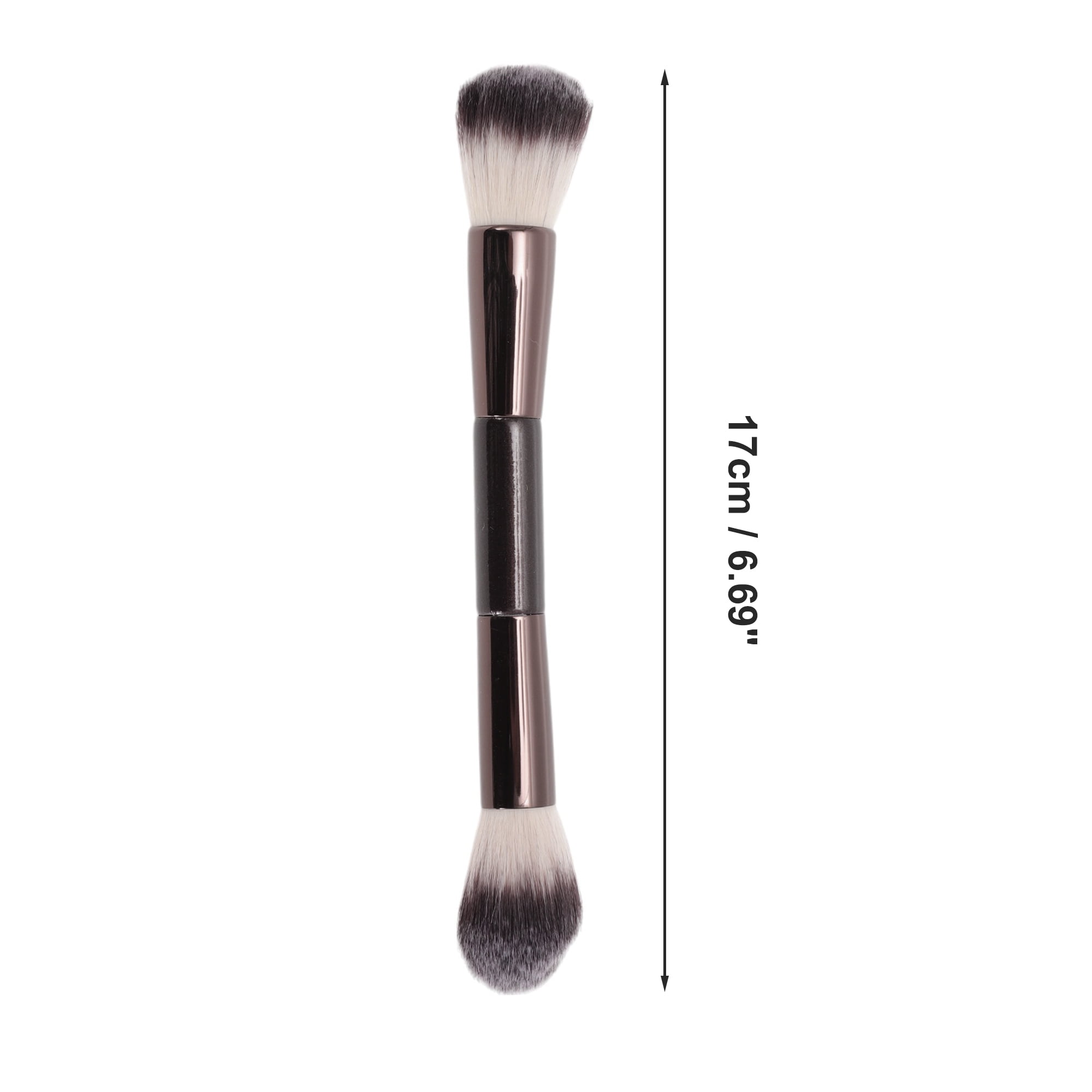 Unique Bargains 1 Pc Convenient Dual-ended Makeup Brush Brown Small