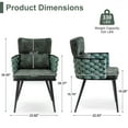 thumbnail image 3 of Dining Chairs Set of 4, Mid-Century Modern Dining Chairs with Metal Legs, Upholstered Velvet Handmade Woven Kitchen Chairs for Kitchen, Living Room, 3 of 7