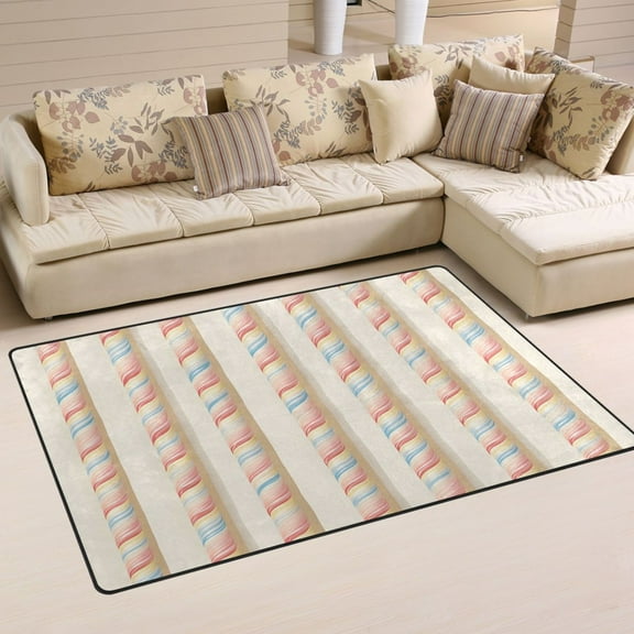 Candy Christmas Soft Polyester Area Rug 31''x20'', Non Slip, Memory Foam, Water Absorbent