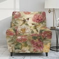 thumbnail image 2 of Xoenoiee Hummingbird Flower Print Recliner Chair Cover Jacquard Chair Covers 4 Piece Recliner Sofa Slipcover with Elastic Bottom, Recliner Protector with Pocket for Recliners, 2 of 7