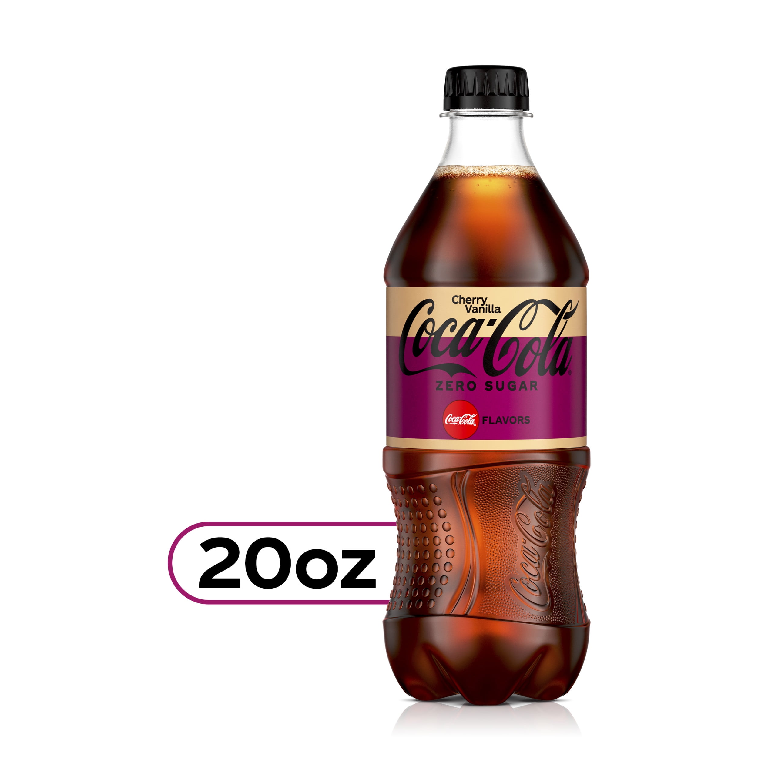 CocaCola Zero Sugar Cherry Vanilla Soda Pop, 20 fl oz Bottle