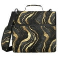 thumbnail image 2 of Zipper Binder Black and Gold Abstract 1.5 Inch Binder Folder Bag with Shoulder Strap and Handle, 2 of 8