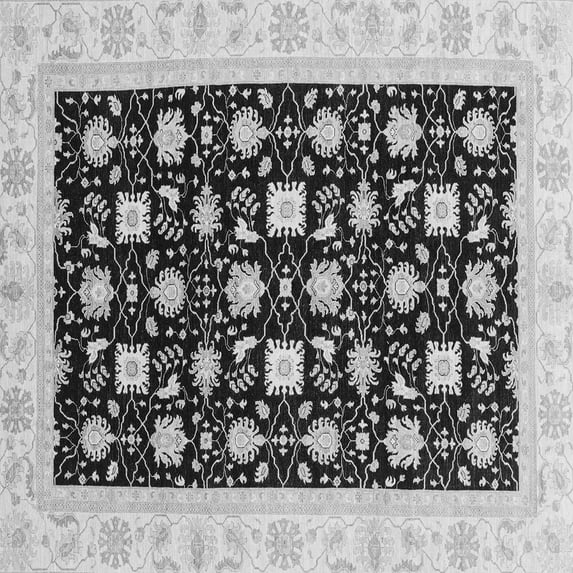 Ahgly Company Indoor Square Oriental Gray Traditional Area Rugs, 6' Square