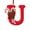U, variant on LSLJS Christmas Tree Hanging Ornaments Letter Pendants 3.15 inch Acrylic Flat Red Alphabet with Candy Cane Design Pendants Xmas Holiday Car Rearview Mirror Baubles Christmas Decorations Gifts