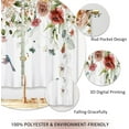 thumbnail image 4 of Watercolor Red Floral Kitchen Curtains Flower Plant Small Short Cafe Window Curtains Rustic Colorful Wildflower Hummingbird Blossom Spring Rod Pocket Tier Window Treatment Drapes (26x36 Inch), 4 of 6