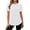 White, variant on Short Sleeve Shirts for Women Puff Sleeve Pleated Round Neck Blouses Solid Color Casual Short Sleeve Top White,S