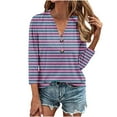 thumbnail image 3 of Inverlee Button Up Shirts Women Summer 3/4 Sleeve Tops Dressy Casual Plus Size Solid Color T Shirts Classic Holiday Tunic Blouse Clearance, 3 of 6