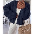 thumbnail image 6 of PRETTYGARDEN Women's Fall Cardigan Open Front Chunky Sweaters Cozy Stretchy Knitwear, Long Sleeve Drop Shoulder, Loose Fit Crochet Jacket, Trendy Holiday Outfits, Warm Winter Clothing, 6 of 9