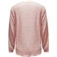 thumbnail image 5 of DHFJKG Women's Solid Color Pullover Curved-Hem Crewneck Long Sleeve Sweatshirt Soft Casual Loose Fit Comfortable Fall Winter Fashion For Ladies Relaxed Fit Tops, 5 of 6