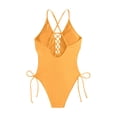 thumbnail image 5 of One Piece Swimsuit for Women Lace Up Deep V Neck Bathing Suit Cutout Monokini Design Stretchy Performance Swimwear for Beach and Pool Parties, 5 of 5