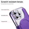 thumbnail image 2 of for iPhone 12 Wallet Case with Camera Lens Protector Film, Clear Magnetic Phone Cover Compatible with Mag-Safe Charging, RFID Blocking PU Leather Case with Card Holder Flip Kickstand, Purple, 2 of 11