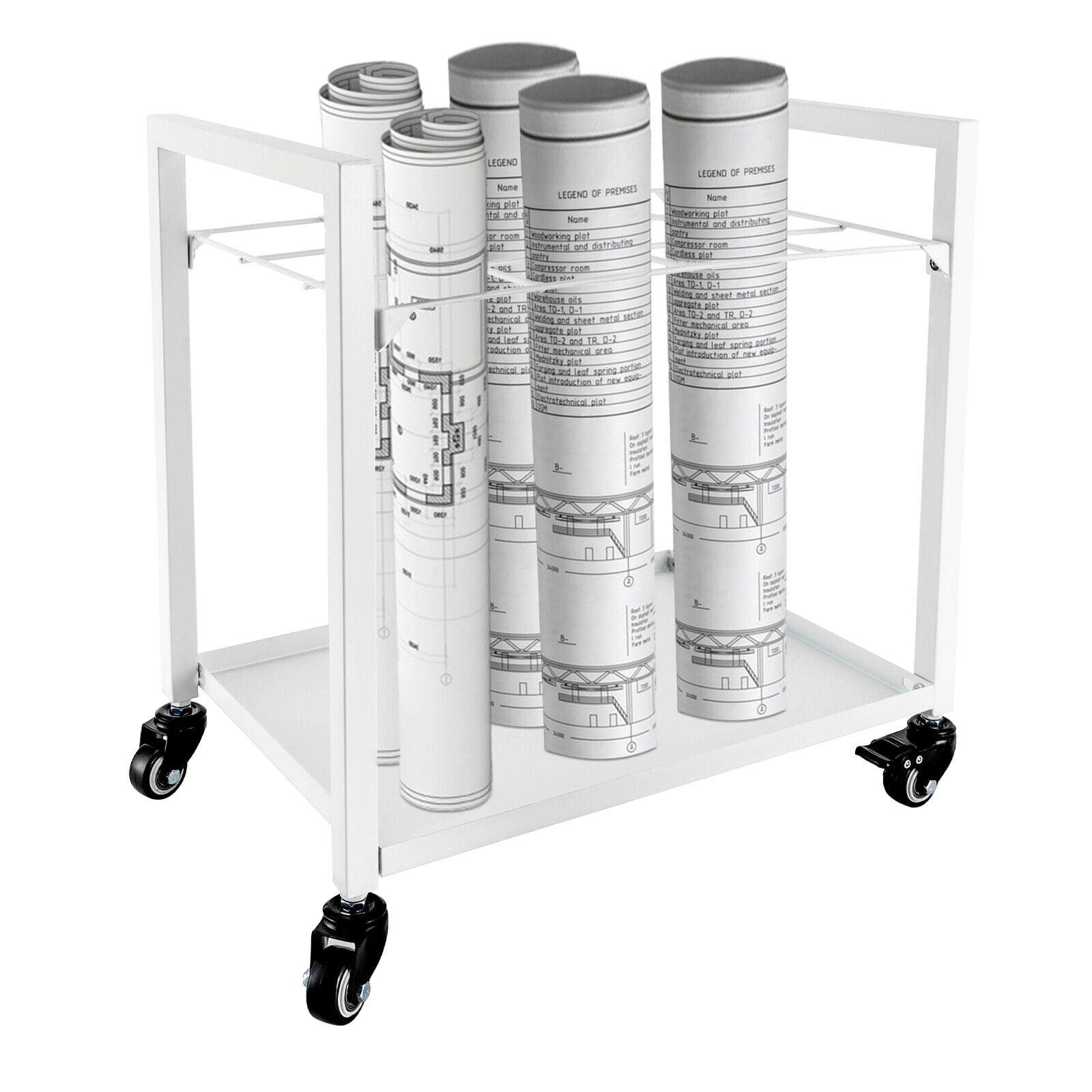 Blueprint Holder Rack, 12 Slots Metal Blueprint Roll File Drawings