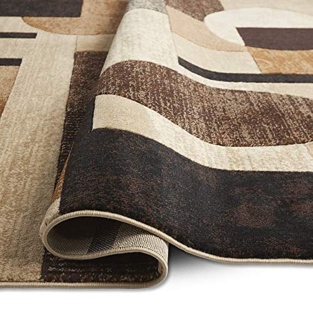 Home Dynamix Tribeca Jasmine Geometric Area Rug, Brown, 1'9"x7'2"