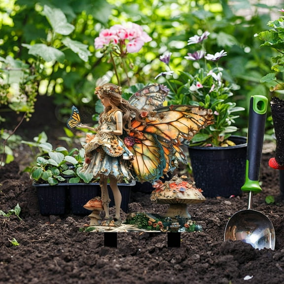Fairy Garden Decor - Bohemian Vintage Acrylic Planter Inserts & Statues, Whimsical Outdoor Fairy Figures for Flower Pots, DIY Garden Accessories, Yard & Lawn Decor (2025 New Design)