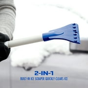 Snow Joe 2-in-1 Windshield Ice Scraper and Snow Broom, Extendable Winter Car Cleaning Tool
