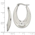 thumbnail image 2 of Stainless Steel Polished and Textured Swirl Hoop Earrings 22.5mm Wide Hoop Earring for Women, 2 of 2