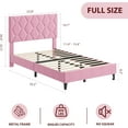 thumbnail image 2 of Senfot Full Platform Bed Frame,Heavy-Duty Platform Bed Frame with Upholstered Headboard and Wooden Slats Support, No Box Spring Needed,Upholstered Mattress Foundation,Easy Assembly, Noise Free,Pink, 2 of 6