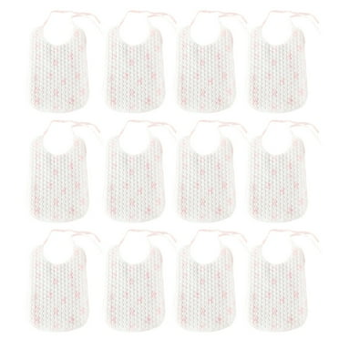 Mutmorningal 32Pcs Baby and Infant Disposable Travel Bibs Waterproof Bibs for Feeding (White)