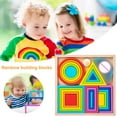 thumbnail image 2 of 1 Set of Rainbow Stacking Toy Educative Rainbow Nesting Toy Interactive Training Wooden Rainbow Building Blocks Color Shape Sorting Rainbow Puzzle Blocks for 2+ Years Old Kids, 2 of 9
