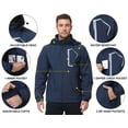 thumbnail image 5 of Men's Jacket Lightweight Waterproof Hooded Rain Jacket Outdoor Raincoat Shell Jacket for Hiking Travel, 5 of 13