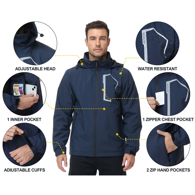 Weilanxin Men's Waterproof Hooded Rain Jacket photo 4