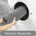 thumbnail image 6 of Homore Bathroom Rugs Sets, Luxury Bath Mat Set Anti-Slip Chenille Bath Rug and U-Shaped Toilet Mat Gray, 6 of 8