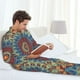 thumbnail image 5 of Balery Round Mandala Pijama para Hombre de Dos Piezas con Manga Larga, Conjunto de Dormir y Descanso Suave con Bolsillos-Small, 5 of 6