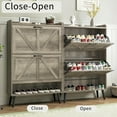thumbnail image 4 of Shoe Storage Cabinet for Entryway, Shoe Cabinet with 2 Flip Drawers, Narrow Shoe Cabinet, Hidden Shoe Rack Cabinet, Free Standing Wooden Shoe Organizer, Grey, 4 of 16