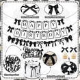thumbnail image 3 of Black Bow Birthday Party Decorations, Bows Happy Birthday Banner Garland, Ribbon Bow Cake & Cupcake Toppers, Black White Balloons and Satin Ribbon for Women Girls Bows Party Decor, 3 of 7