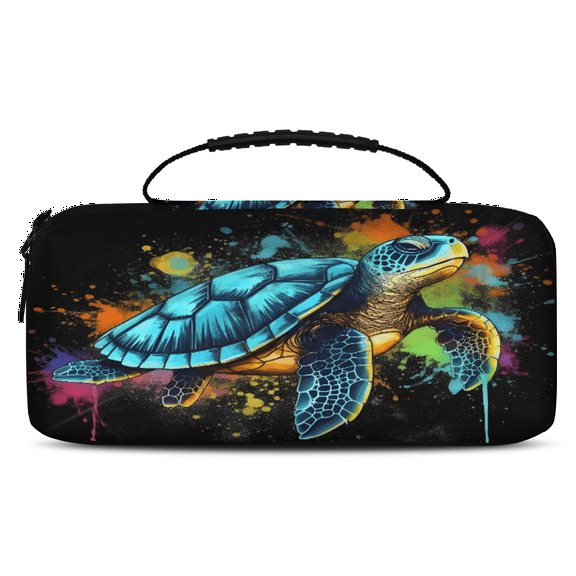 Herdesigns Colorful Carry Case Compatible with Nintendo Switch 2, with 20 Game Card Slots, Sea Turtle Portable Travel Carrying Case Pouch for Accessories & Games