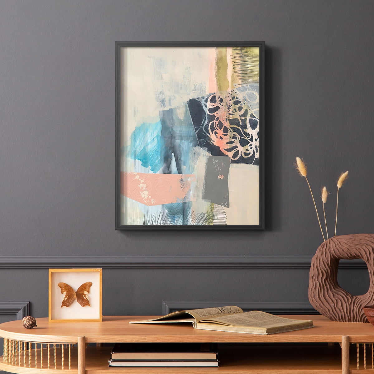 Reductive I in Black Solid Wood 22 x 28 Framed Print