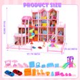 thumbnail image 5 of JoyStone Dollhouse, 20 Rooms Playhouse with 4 Dolls Playset with Furniture&Light Strip& Rotating Slide, Gift Toy for Kids Ages 3-8, 5 of 8