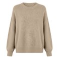 thumbnail image 6 of vigerkar Womens Oversized Long Sleeve Crewneck Fall Sweaters Chunky Knit Pullover Clothes Trendy Outfits (Beige, 3XL), 6 of 6