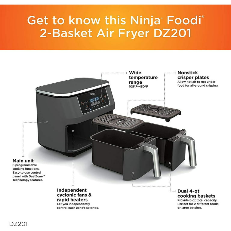 Save over $100 on Ninja's 10-qt. 6-in-1 dual basket air fryer at $95  (Refurb, Orig. $230)