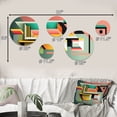 thumbnail image 4 of Designart "Retro Elementary Geometrics VI" Modern Geometric Metal Wall Art Set of 5 Piece, 4 of 5