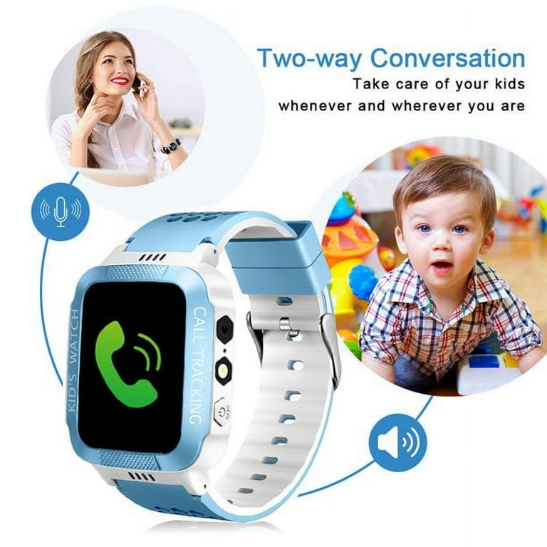 Kids Smart Watches GPS Tracker Phone Call for Boys Girls Digital Wrist Watch Sport Smart Watch Touch Screen Cellphone Camera Anti Lost SOS Learning